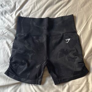 Gymshark Black Bike Shorts with High Waistband and Moisture-Wicking Fabric